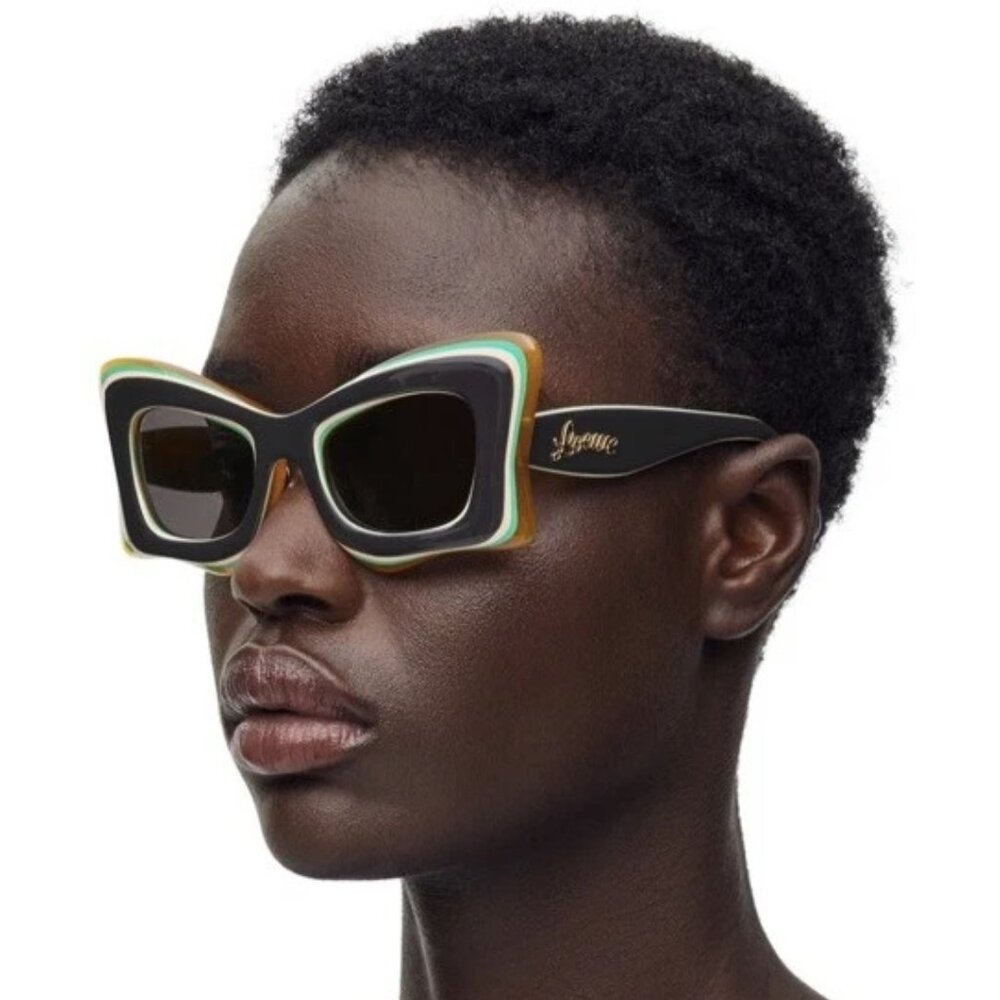 Loewe Men Sunglasses Grey Multicolor Cat Eye LW40140U 20A NEW AUTHENTIC - Picture 9 of 10